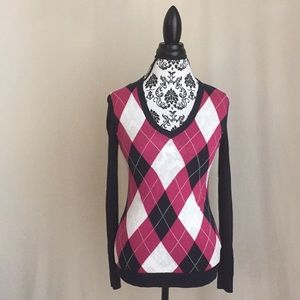 Tommy Hilfiger Argyle Sweater 100% Pima Cotton